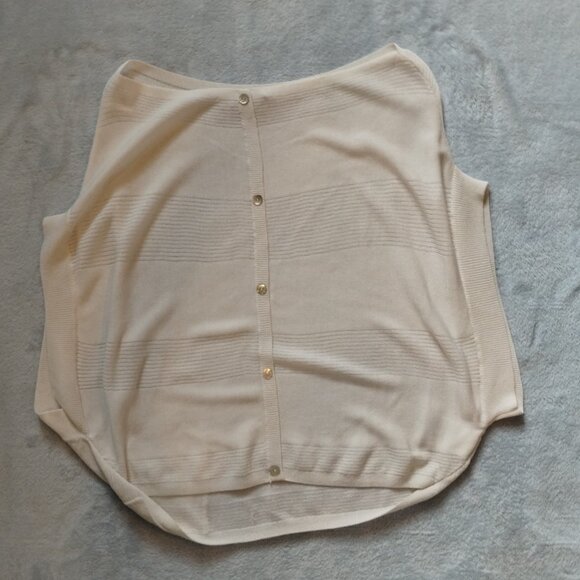 BCBGeneration Off-White Button-down Back Sleeveless Viscose-blend Top Women's M - Picture 5 of 9